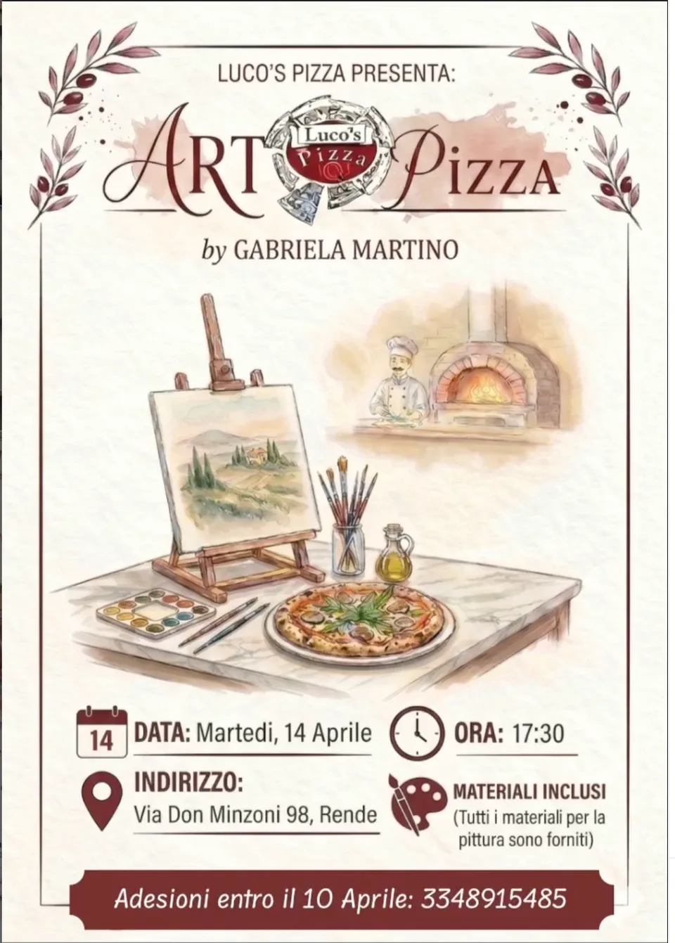 Evento in pizzeria, soggetto del giorno